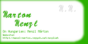 marton menzl business card
